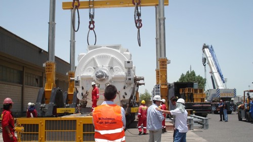 Handling of gas turbines - power plant