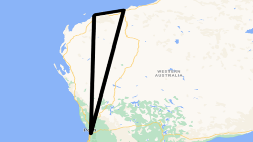 Triangulated flight route Triangulated flight route